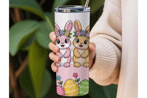 Easter Bunny Glitter Tumbler Wrap Sublimation DesignSVG 