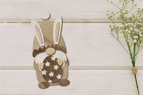 Easter Bunny Gnomes Set, Decorative Laser Cut Templates, Wood Cut and Paper Cut Files SVG LaserCutano 