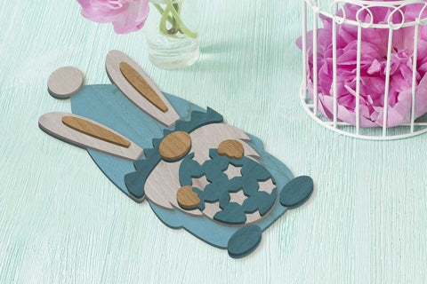Easter Bunny Gnomes Set, Decorative Laser Cut Templates, Wood Cut and Paper Cut Files SVG LaserCutano 