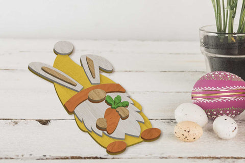 Easter Bunny Gnomes Set, Decorative Laser Cut Templates, Wood Cut and Paper Cut Files SVG LaserCutano 