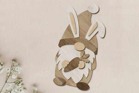 Easter Bunny Gnomes Set, Decorative Laser Cut Templates, Wood Cut and Paper Cut Files SVG LaserCutano 