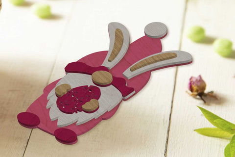 Easter Bunny Gnomes Set, Decorative Laser Cut Templates, Wood Cut and Paper Cut Files SVG LaserCutano 