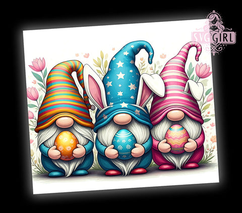 Easter Bunny Gnomes Tumbler Wrap, Funny Easter Design, 20oz Sublimation Wrap, Cute Gnome Art, Digital Download Tumbler, Spring Gnome Drinkware, Easter Gift Idea, Whimsical Bunny Design Sublimation SvggirlplusArt 