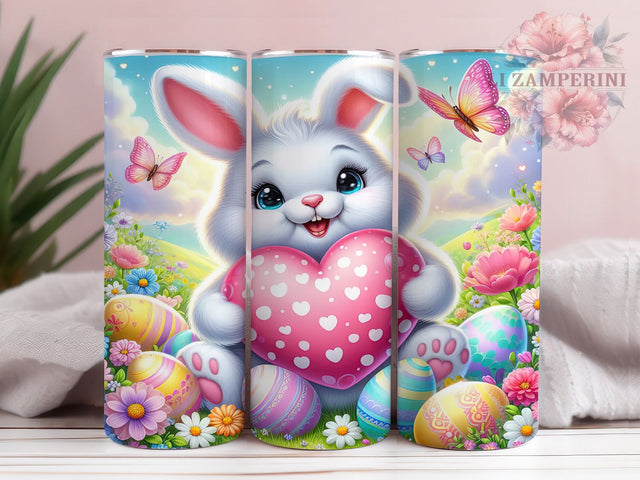Easter Bunny Heart Tumbler, Stainless Steel Tumbler, Easter Bunny Wrap, Stylish 20oz Wrap, Sublimation Design, Trendy Gift Idea, Inspirational Easter Tumbler Sublimation Li Zamperini 