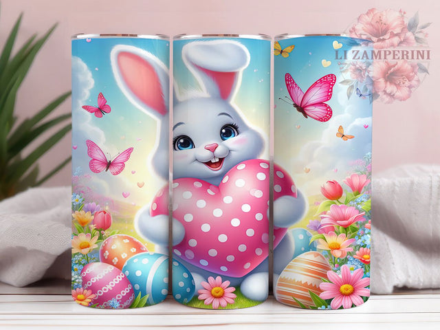 Easter Bunny Heart Tumbler, Stainless Steel Tumbler, Easter Bunny Wrap, Stylish 20oz Wrap, Sublimation Design, Trendy Gift Idea, Inspirational Easter Tumbler Sublimation Li Zamperini 