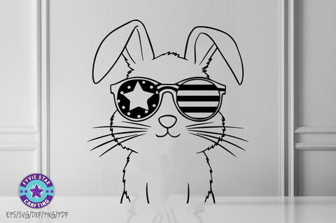 Easter Bunny Illustration Bundle, Bunny Art Vector Design, Bunnyn Line art SVG PNG SVG FiveStarCrafting 