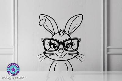 Easter Bunny Illustration, Bunny Art Vector Design, Bunnyn Line art SVG PNG SVG FiveStarCrafting 