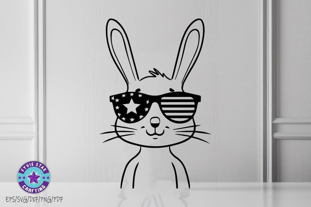 Easter Bunny Illustration, Bunny Art Vector Design, Bunnyn Line art SVG PNG SVG FiveStarCrafting 