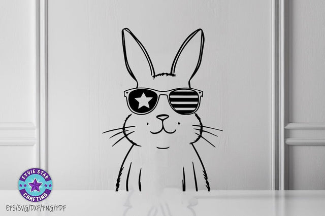 Easter Bunny Illustration, Bunny Art Vector Design, Bunnyn Line art SVG PNG SVG FiveStarCrafting 