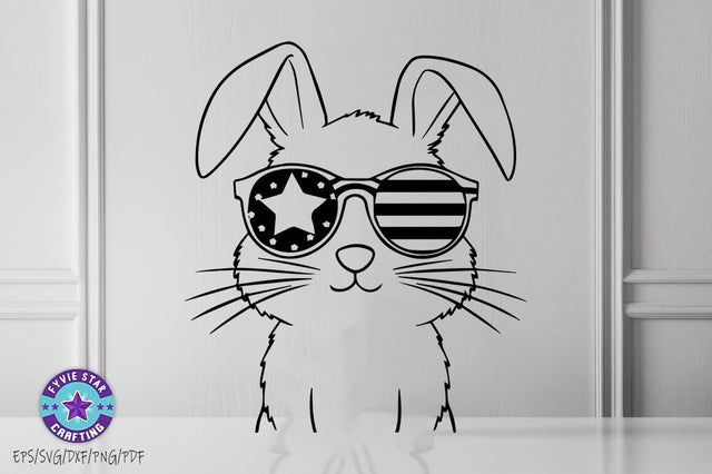 Easter Bunny Illustration, Bunny Art Vector Design, Bunnyn Line art SVG PNG SVG FiveStarCrafting 