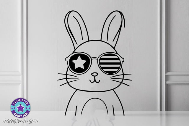 Easter Bunny Illustration, Bunny Art Vector Design, Bunnyn Line art SVG PNG SVG FiveStarCrafting 