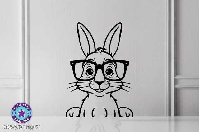 Easter Bunny Illustration, Bunny Art Vector Design, Bunnyn Line art SVG PNG SVG FiveStarCrafting 