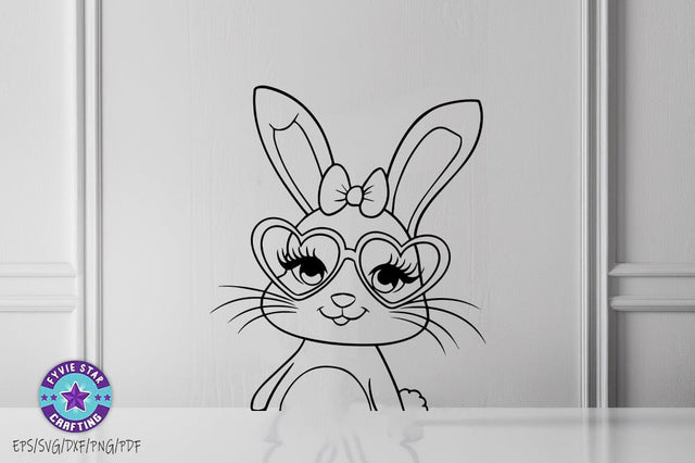 Easter Bunny Illustration, Bunny Art Vector Design, Bunnyn Line art SVG PNG SVG FiveStarCrafting 