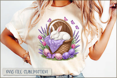 Easter Bunny in a Basket Sublimation Clipart Sublimation Shetara Begum 