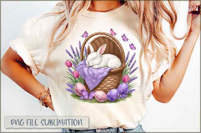Easter Bunny in a Basket Sublimation Clipart Sublimation Shetara Begum 