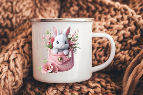 Easter Bunny in Pocket Clipart PNG Bundle Sublimation SVGArt 