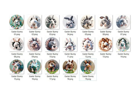 Easter Bunny Keychain Sublimation Bundle - 20 Easter Keychains Sublimation OrangeBrushStudio 