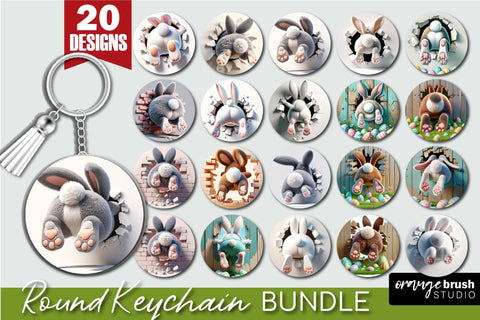 Easter Bunny Keychain Sublimation Bundle - 20 Easter Keychains Sublimation OrangeBrushStudio 