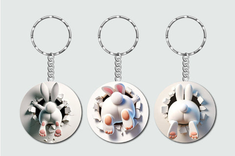 Easter Bunny Keychain Sublimation Bundle - 20 Easter Keychains Sublimation OrangeBrushStudio 