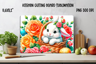 Easter bunny kitchen cutting board PNG | Kitchen board PNG Sublimation Svetana Studio 