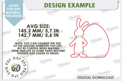 Easter Bunny Laser Cut. Bunny Puzzle SVG. Wooden Egg SVG SVG Evgenyia Guschina 