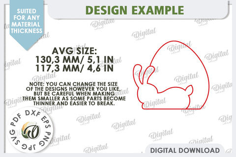 Easter Bunny Laser Cut. Bunny Puzzle SVG. Wooden Egg SVG SVG Evgenyia Guschina 