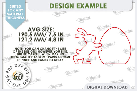 Easter Bunny Laser Cut. Bunny Puzzle SVG. Wooden Egg SVG SVG Evgenyia Guschina 