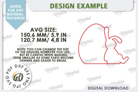 Easter Bunny Laser Cut. Bunny Puzzle SVG. Wooden Egg SVG SVG Evgenyia Guschina 