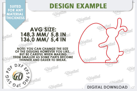 Easter Bunny Laser Cut. Bunny Puzzle SVG. Wooden Egg SVG SVG Evgenyia Guschina 