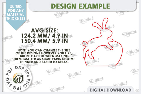 Easter Bunny Laser Cut. Bunny Puzzle SVG. Wooden Egg SVG SVG Evgenyia Guschina 