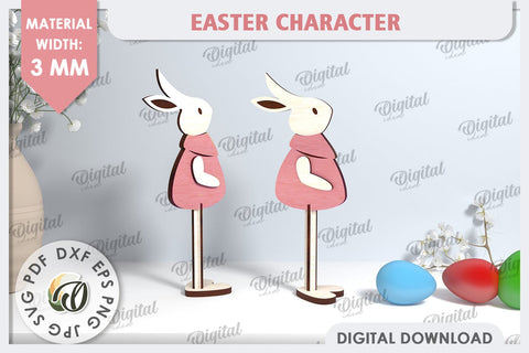 Easter Bunny Laser Cut. Easter Characters. Easter Stand SVG SVG Evgenyia Guschina 