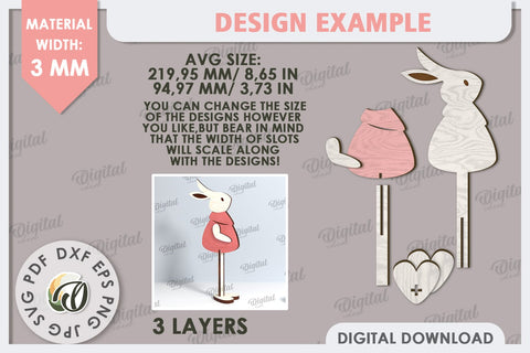 Easter Bunny Laser Cut. Easter Characters. Easter Stand SVG SVG Evgenyia Guschina 