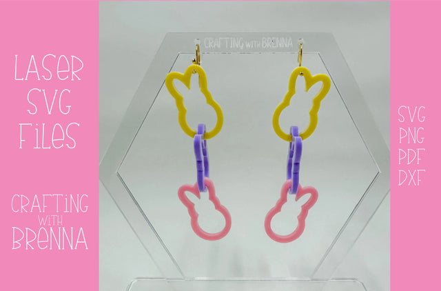 Easter Bunny Linked Earring Laser SVG File SVG Crafting With Brenna 
