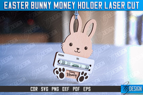 Easter Bunny Money Holder Laser Cut | Gift Design | CNC File SVG Fly Design 