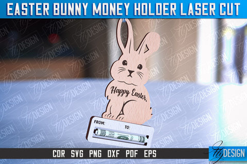 Easter Bunny Money Holder Laser Cut | Gift Design | CNC File SVG Fly Design 