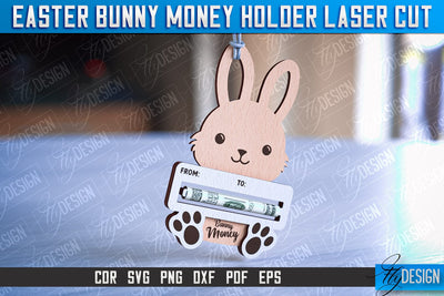Easter Bunny Money Holder Laser Cut | Gift Design | CNC File SVG Fly Design 