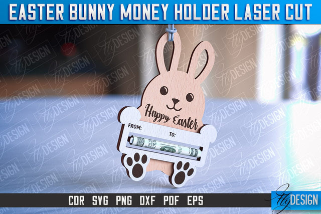 Easter Bunny Money Holder Laser Cut | Gift Design | CNC File SVG Fly Design 