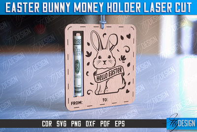 Easter Bunny Money Holder Laser Cut | Gift Design | CNC File SVG Fly Design 