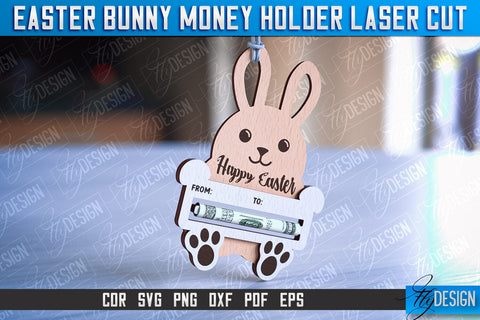 Easter Bunny Money Holder Laser Cut | Gift Design | CNC File SVG Fly Design 