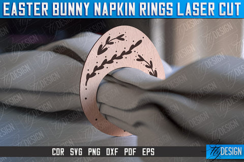 Easter Bunny Napkin Rings Laser Cut | Home Design | CNC File SVG Fly Design 