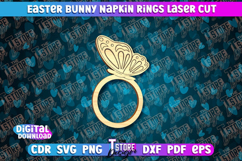 Easter Bunny Napkin Rings | Laser Cut Napkin Rings SVG Bundle SVG The T Store Design 