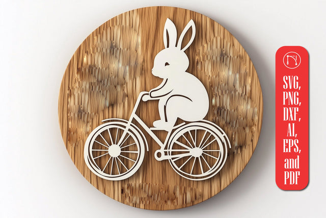 Easter Bunny on a Bicycle SVG Cut File SVG MD JOYNAL ABDIN 