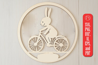 Easter Bunny on a Bicycle SVG Cut File SVG MD JOYNAL ABDIN 