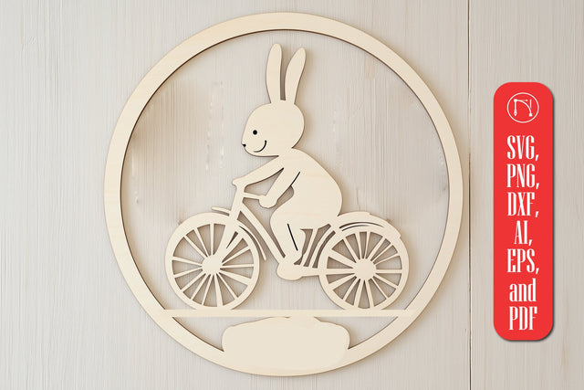 Easter Bunny on a Bicycle SVG Cut File SVG MD JOYNAL ABDIN 