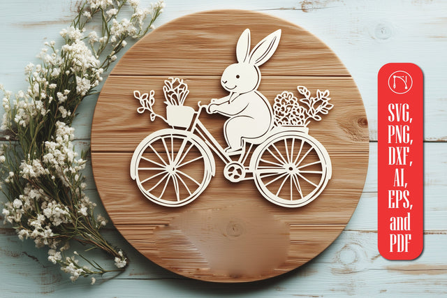 Easter Bunny on a Bicycle SVG Cut File SVG MD JOYNAL ABDIN 