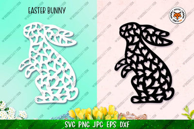 Easter Bunny Ornament SVG, Bunny Paper Cut SVG SVG Digital Craftyfox 