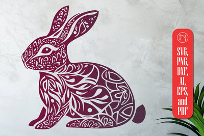 Easter Bunny Paper Cut SVG Cut File SVG MD JOYNAL ABDIN 