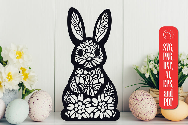 Easter Bunny Paper Cut SVG Cut File SVG MD JOYNAL ABDIN 
