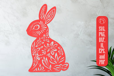 Easter Bunny Paper Cut SVG Cut File SVG MD JOYNAL ABDIN 