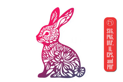 Easter Bunny Paper Cut SVG Cut File SVG MD JOYNAL ABDIN 